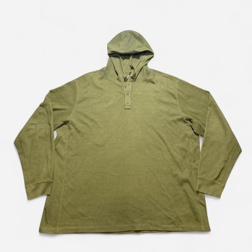 Duluth Trading Co. Pullover Quarter Button Hoodie‎ Green Sz 3XL